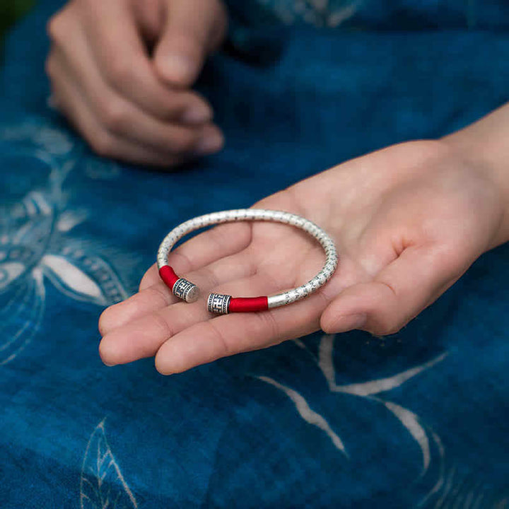 Buddha Stones Tíbet Om Mani Padme Hum Suerte Pulsera de Hilo Rojo Brazalete