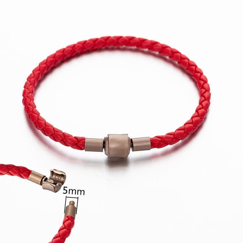 Pulsera de cuerda trenzada de la suerte con cuerda de cuero vintage de Buddha Stones