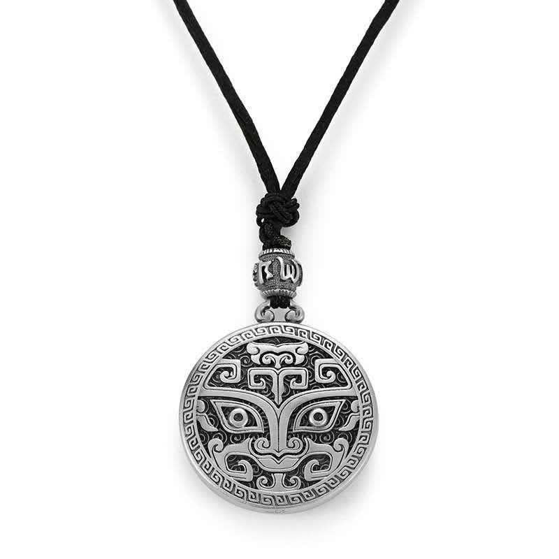 Lucky FengShui criatura mitológica Taotie riqueza collar colgante