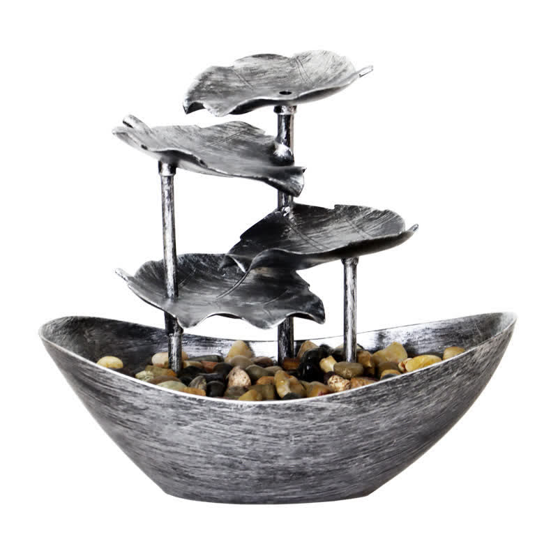 Fuente de cascada con forma de hoja de loto y Buddha Stones, adorno de mesa con luz LED, decoración para el hogar y la oficina. - image 3