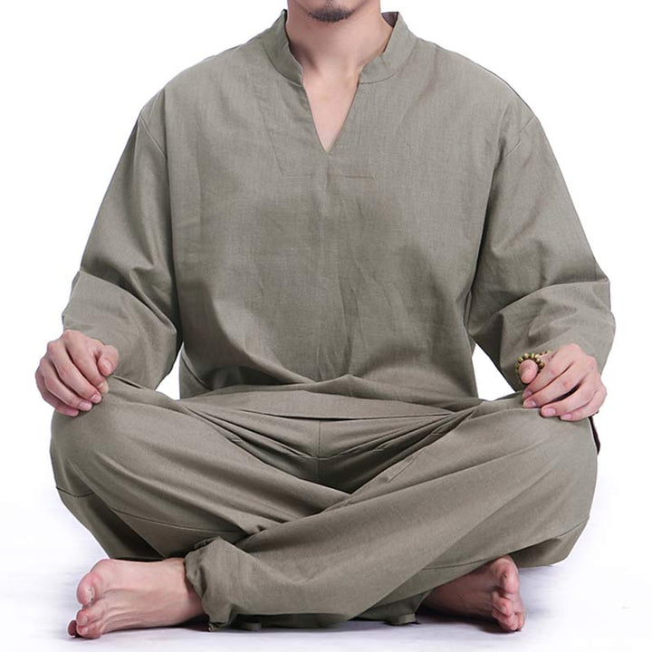 Conjunto de ropa de yoga para hombre con Buddha Stones, meditación, oración, práctica espiritual zen - Verde mar oscuro - US/UK/AU44，EU54 (3XL) - image 0