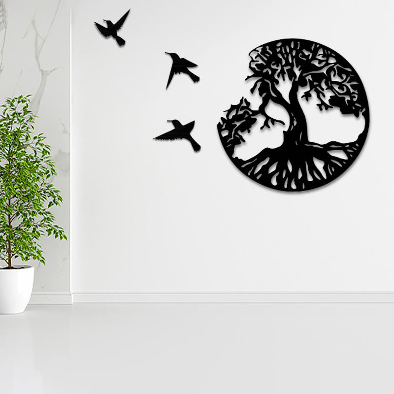 Buddha Stones Árbol de la vida Creación de pájaros Arte de pared