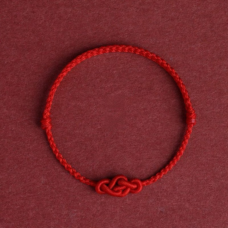 Buddha Stones Pulsera tobillera minimalista de nudo chino con hilo rojo para la prosperidad - Tobillera roja (circunferencia de la tobillera: 17–30 cm) - image 10