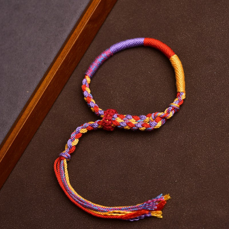Buddha Stones Pulsera tibetana de cuerda multicolor inspirada en el folclore - image 3