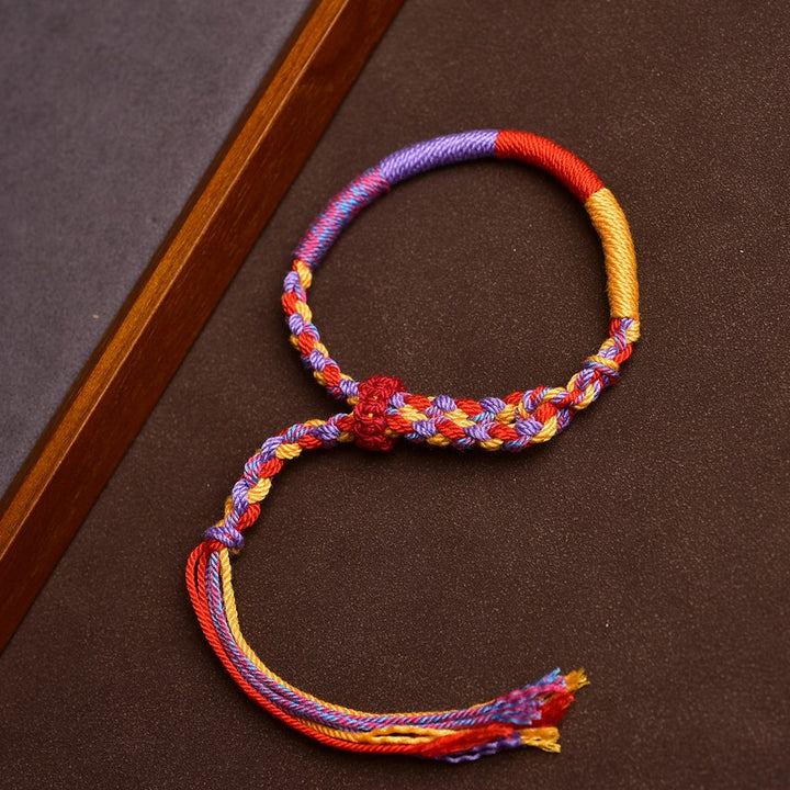 Buddha Stones Pulsera tibetana de cuerda multicolor inspirada en el folclore - image 3