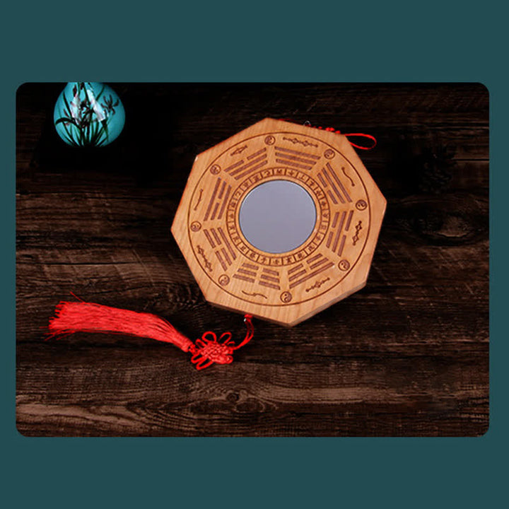 Feng Shui Bagua Mapa Madera de Durazno Monedas de Cinco Emperadores Equilibrio de Nudos Chinos Espejo de Mapa de Energía - image 14