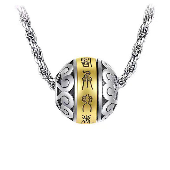 Buddha Stones taoísta Mantra de nueve caracteres grabado amuleto equilibrio collar colgante giratorio
