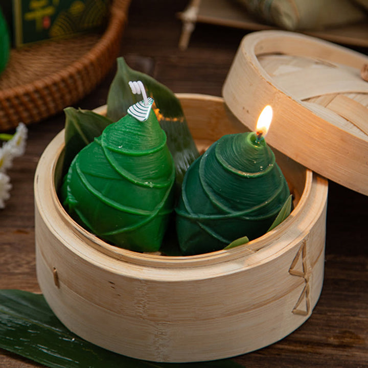 Vela perfumada con patrón Zongzi del Festival del Barco del Dragón de Buddha Stones , regalo para familiares y amigos