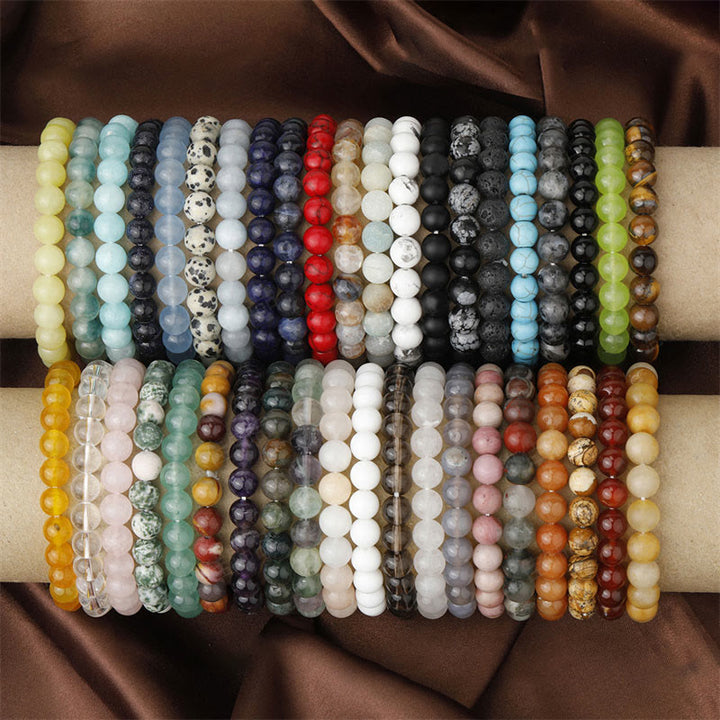 Pulsera de cuentas curativas de cuarzo con piedra natural de piedras de Buddha Stones - 8 mm - Ágata verde - image 0