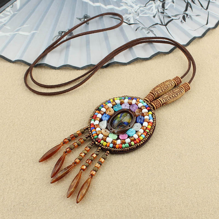 Colgante de collar de creatividad con cuentas de patrón de mandala de Buddha Stones - Cuentas de colores - image 2