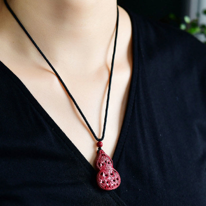 Buddha Stones, Buda sonriente, Yin Yang, calabaza del zodiaco chino, colgante de collar con bendición de cinabrio Natural - image 28