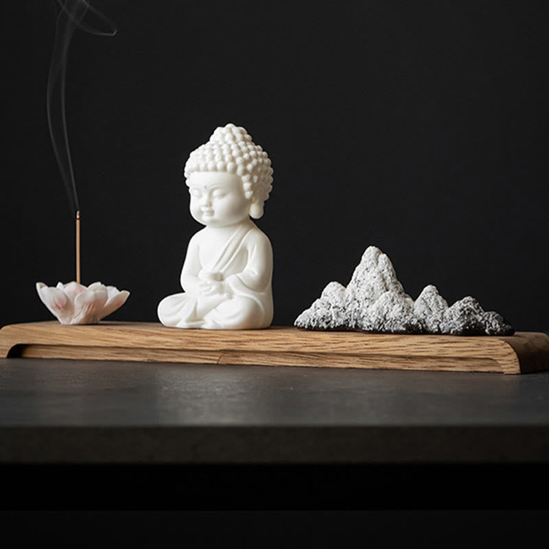 Buddha Stones, flor de loto, Tathagata Kwan Yin, Avalokitesvara Ksitigarbha, palo de cerámica para meditación, decoración de quemador de incienso
