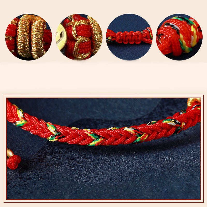 Pulsera de hilo trenzado de la suerte de plata con Buda natal del zodiaco chino de Buddha Stones
