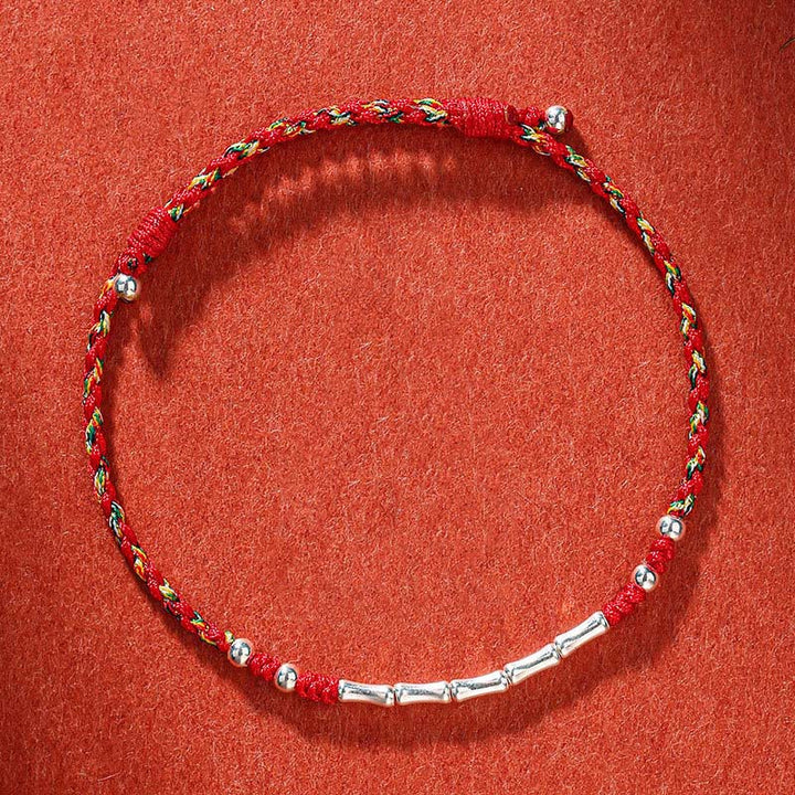 Pulsera de cuerda trenzada de protección de bambú multicolor hecha a mano con Buddha Stones Tíbet