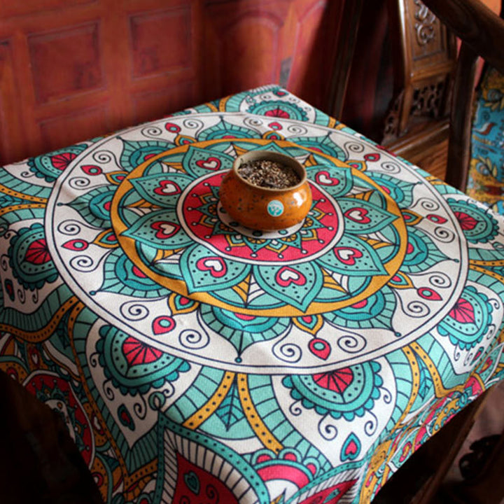 Mantel Boho Mandala, decoración de la cubierta de la mesa del hogar