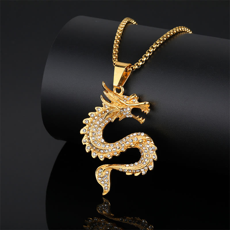 Colgante de collar de protección con circonita y dragón del zodiaco chino con Buddha Stones - image 2