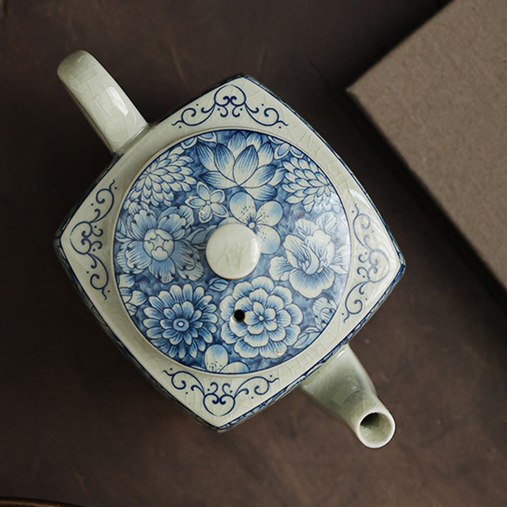 Buddha Stones porcelana azul y blanca té chino Gongfu cerámica tetera de kungfú taza filtro de té bote