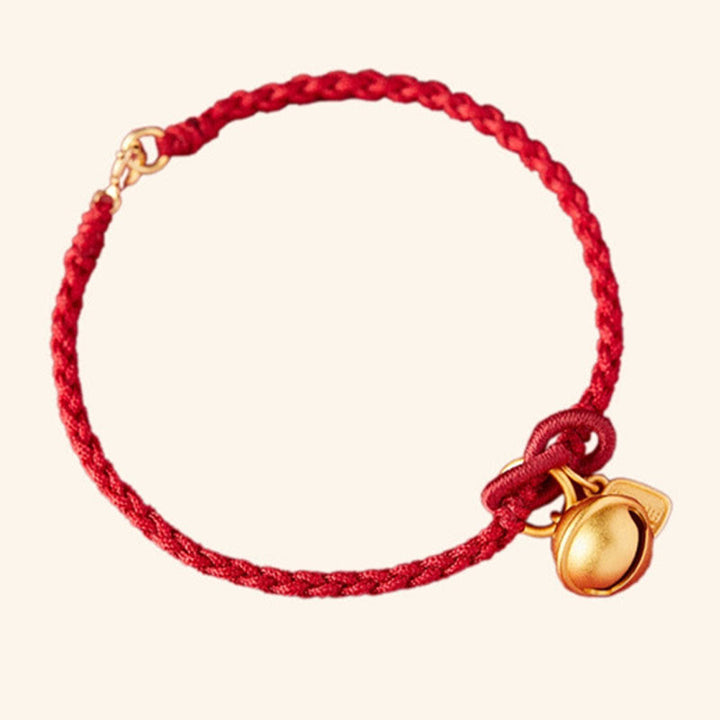 Pulsera de cuerda roja con diseño de personaje Fu hecho a mano con Buddha Stones