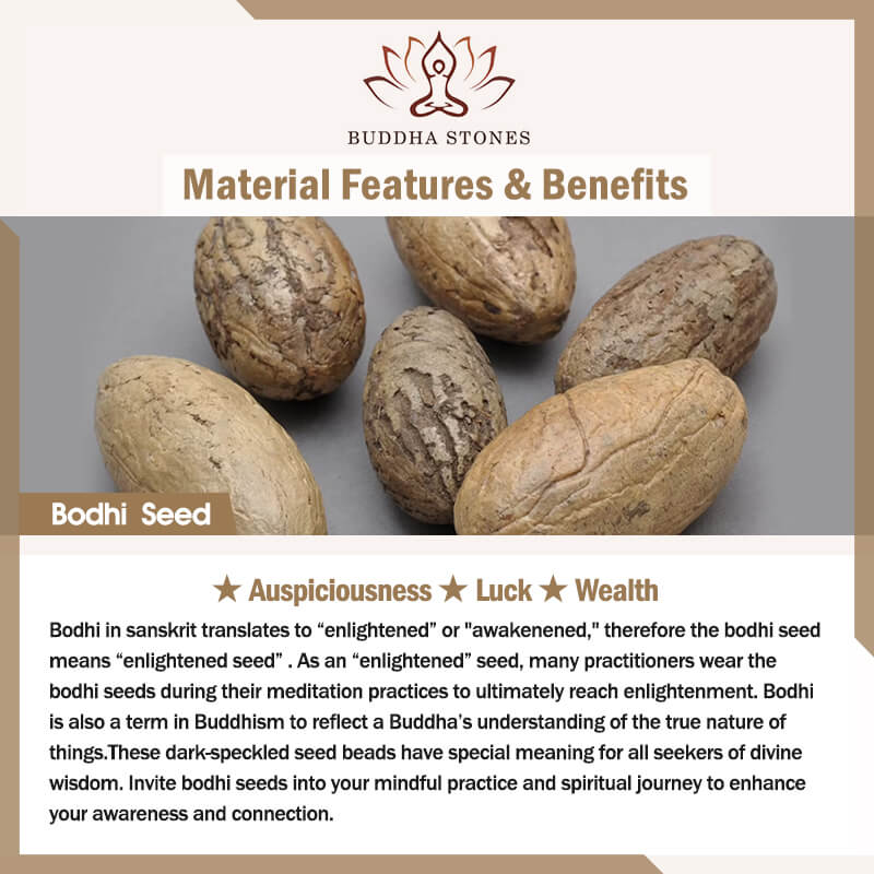 Buddha Stones 108 cuentas de Mala, semilla de Bodhi, pulsera de suerte y riqueza, Mala de muñeca