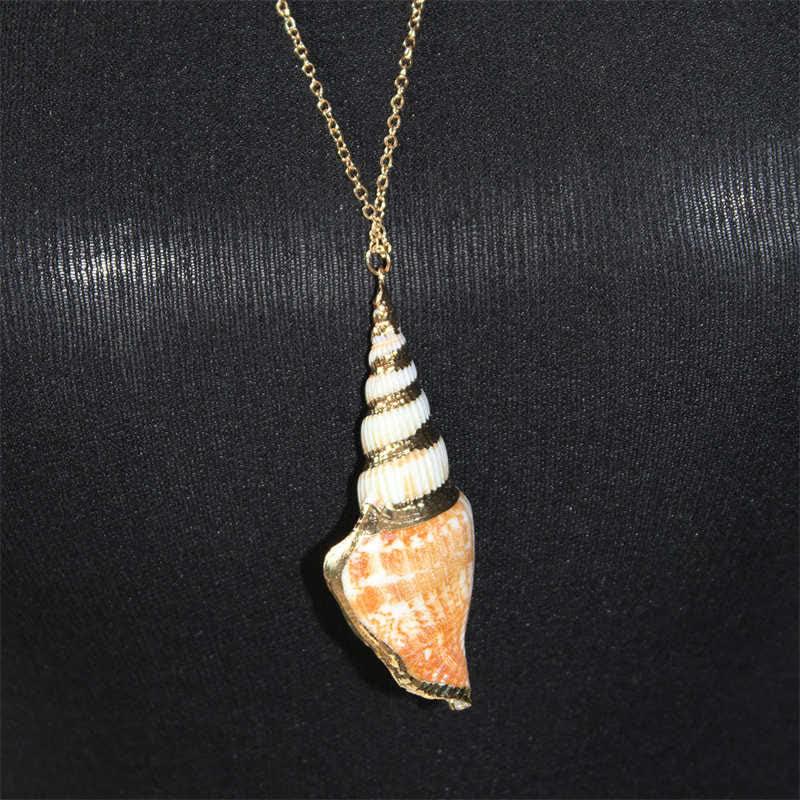 Colgante de collar de la suerte de concha de caracola Shankha Natural