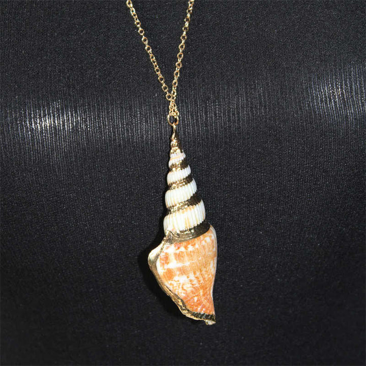Colgante de collar de la suerte de concha de caracola Shankha Natural