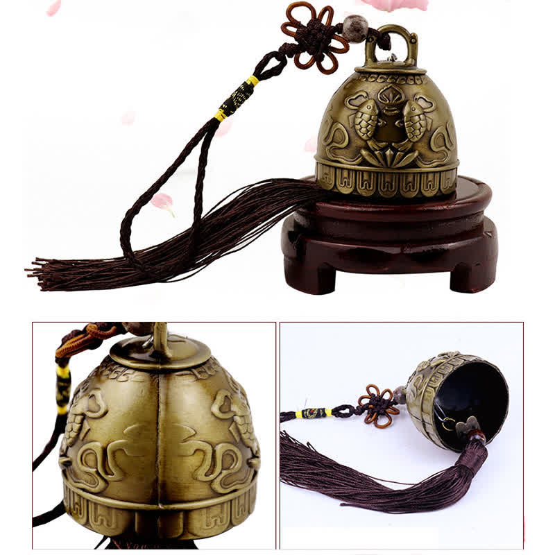 Feng Shui Buda Koi pez Fénix carillón de viento campana suerte decoración colgante de pared - image 7