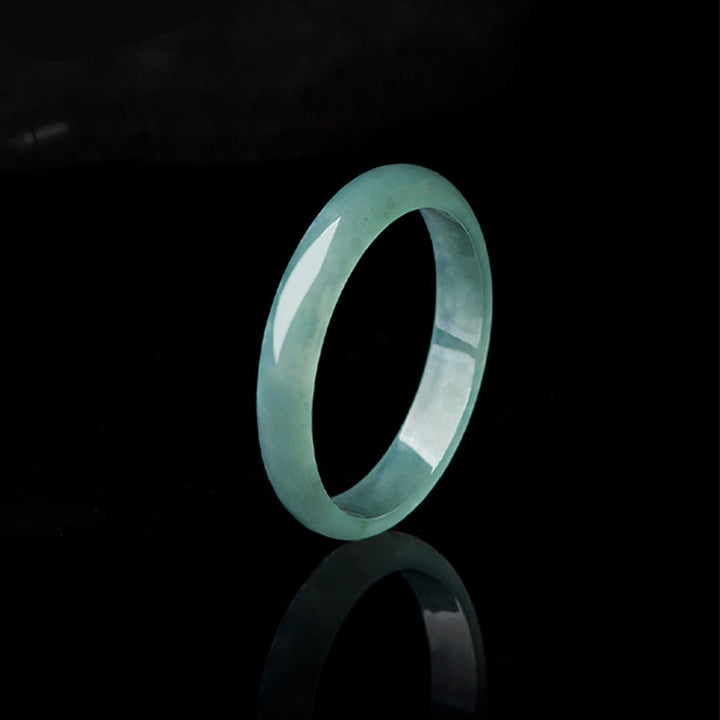Anillo de protección de prosperidad de jade natural con Buddha Stones
