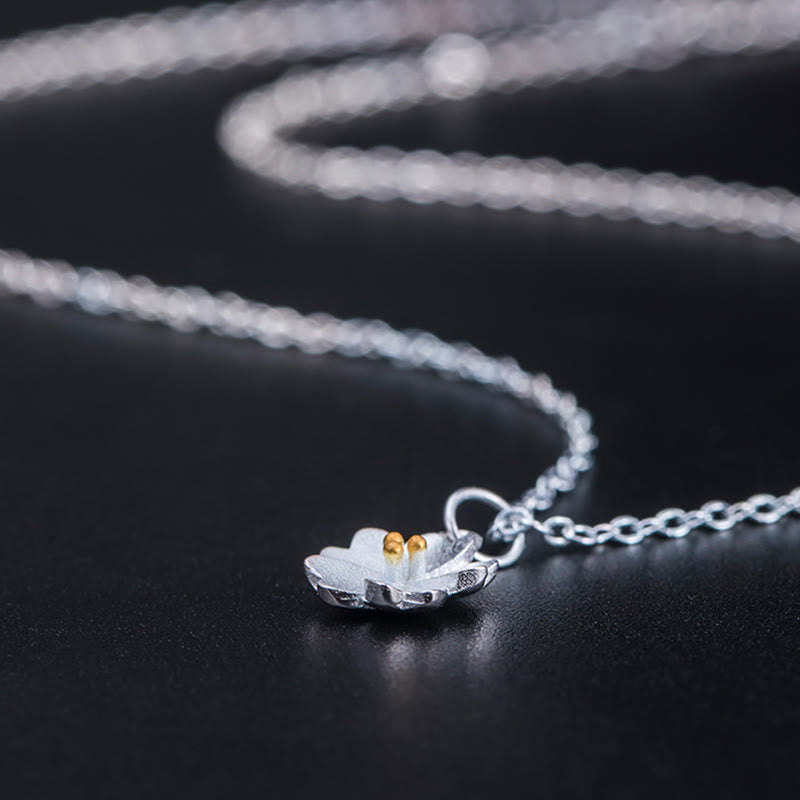 Colgante de plata de ley 925 con Buddha Stones , flor de cerezo, bendición de flores