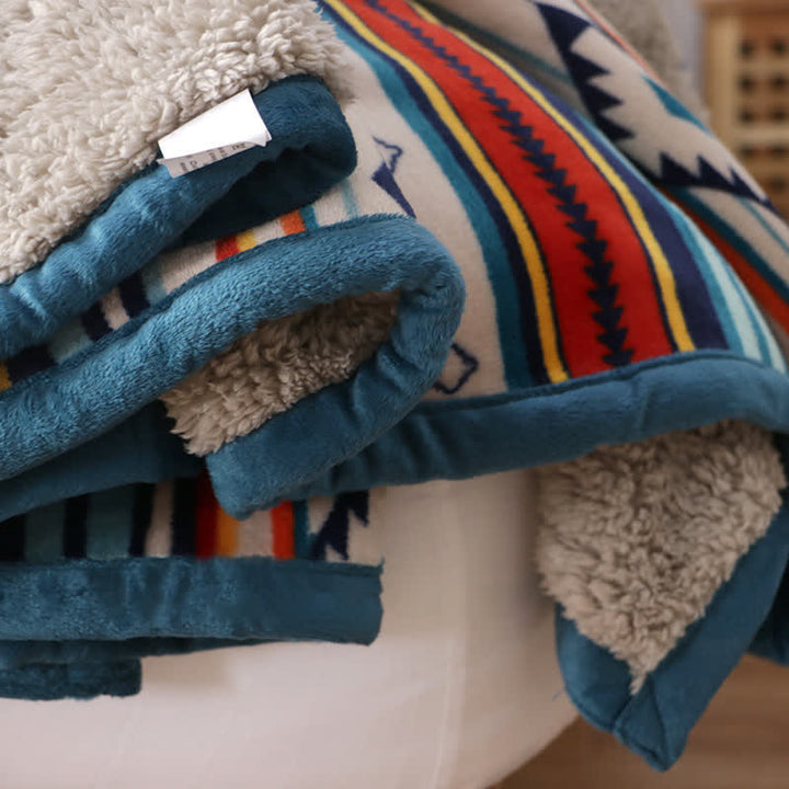 Manta de cama suave y cálida geométrica