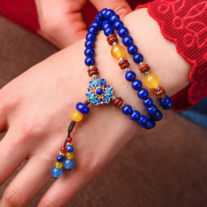 Pulsera Positiva de Ágata Amarilla Lazurita