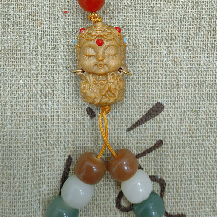 Buddha Stones 108 cuentas Mala gradiente semilla Bodhi Tara verde Buda grabado paz armonía pulsera