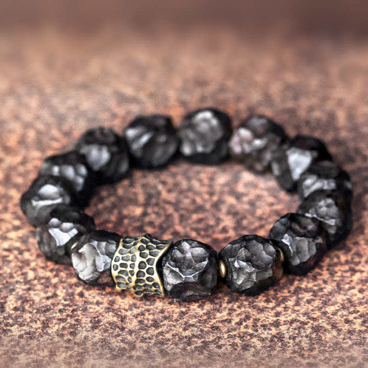 Pulsera de pareja de equilibrio de paz de cobre y madera de ébano