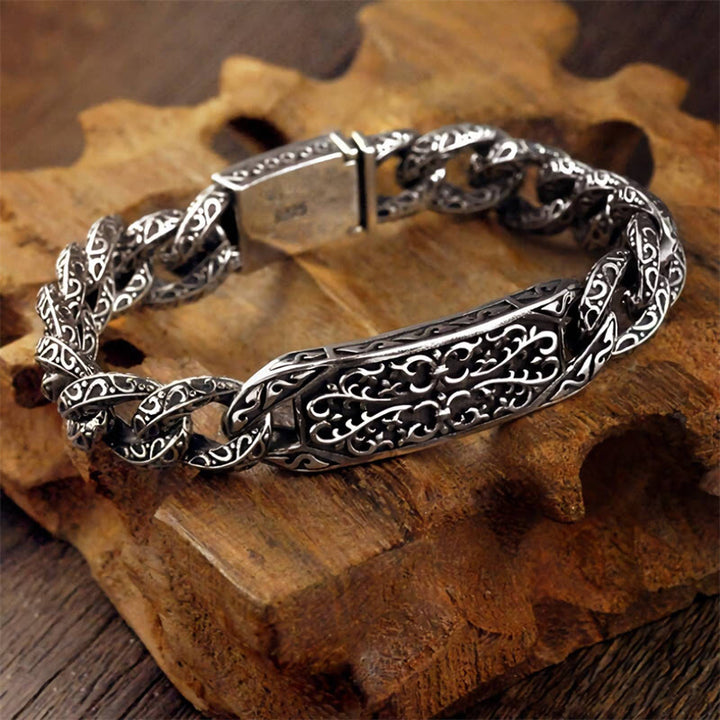 Pulsera curativa grabada con patrones vintage de Buddha Stones