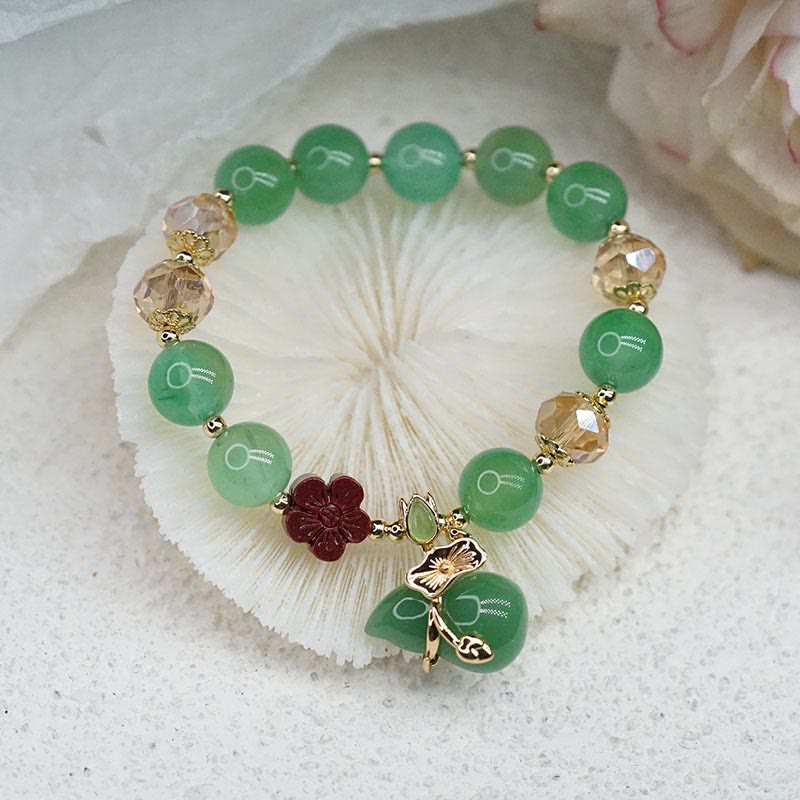 Pulsera de confianza con cuentas de flor de cinabrio de calabaza de ágata roja Natural con Buddha Stones