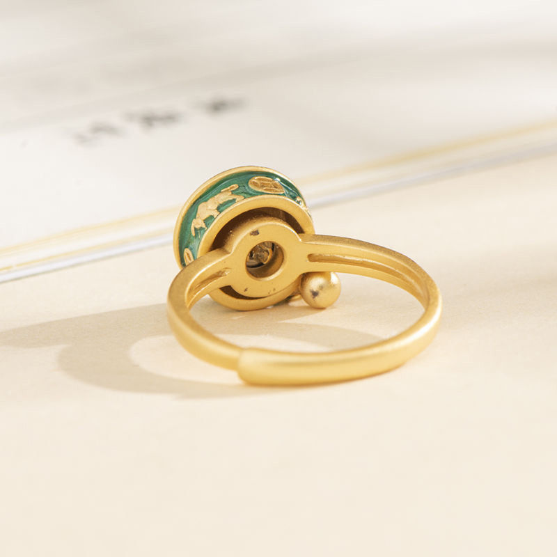 Anillo giratorio de cobre y riqueza y suerte Yin Yang