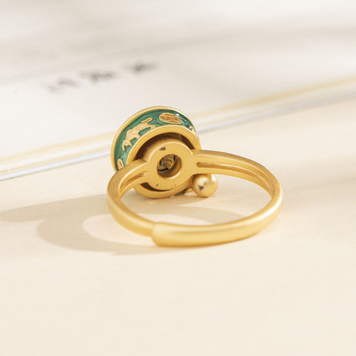 Anillo giratorio de cobre y riqueza y suerte Yin Yang