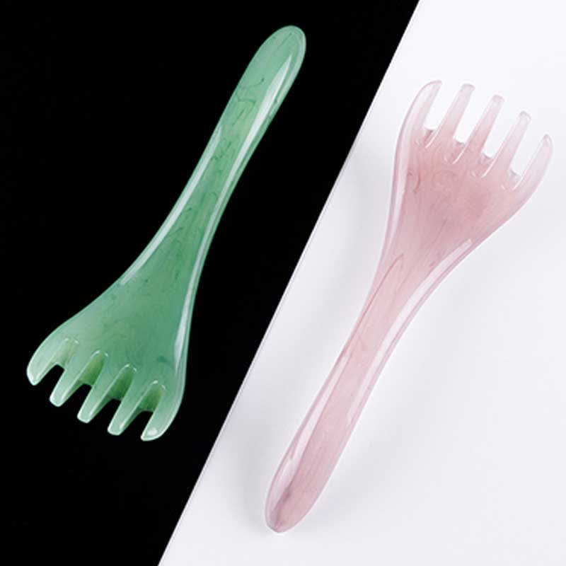 Juego de herramientas de peine de masaje Gua Sha de resina