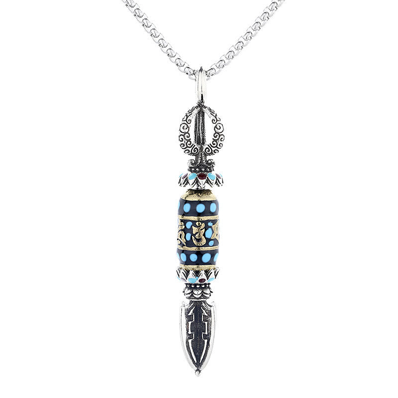 Colgante de collar giratorio con Buddha Stones , Om Mani Padme Hum tibetano, protección de la riqueza