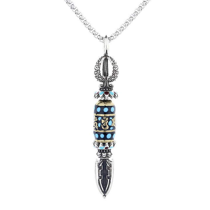 Colgante de collar giratorio con Buddha Stones , Om Mani Padme Hum tibetano, protección de la riqueza