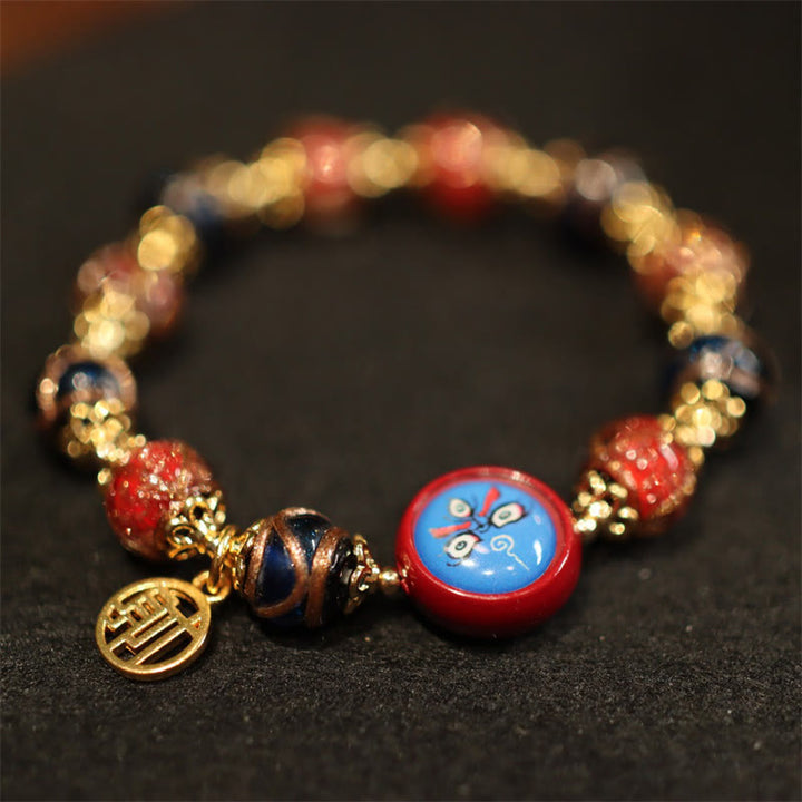 Pulsera de cuentas de la fortuna Thangka de la familia de las bestias que tragan oro tibetano, cinco dioses de la riqueza