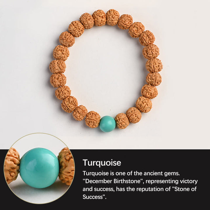 Buddha Stones Tíbet Rudraksha Bodhi Semilla Riqueza Pulsera auspiciosa