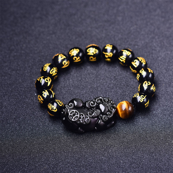 Pulsera de riqueza de obsidiana FengShui PiXiu