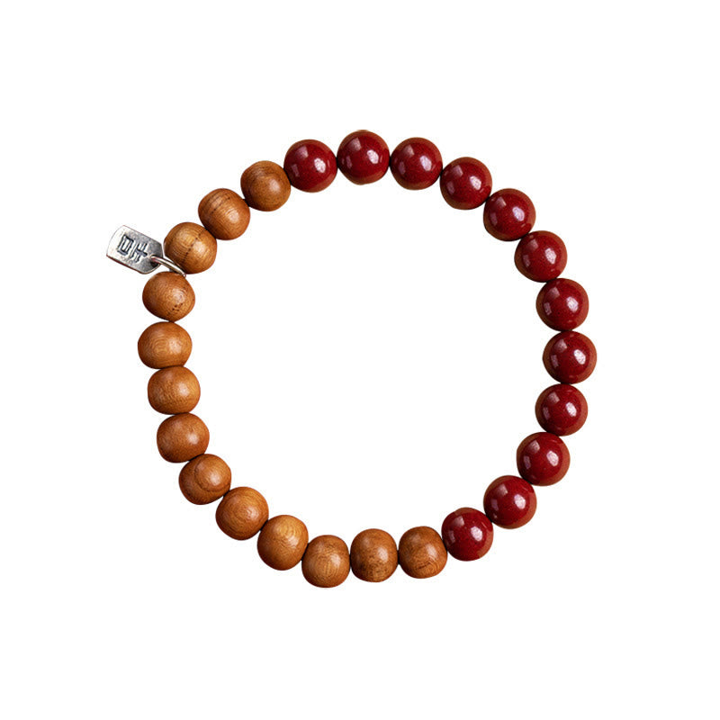 Pulsera de cinabrio de madera de melocotón de plata de ley 925 con Buddha Stones para protegerse de los malos espíritus - image 11