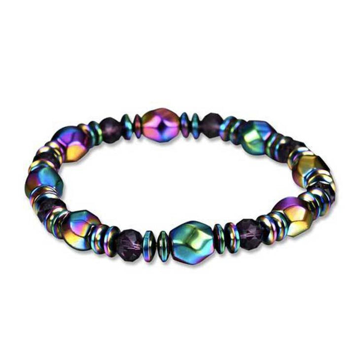 Pulsera de bienestar de hematita arcoíris con Buddha Stones