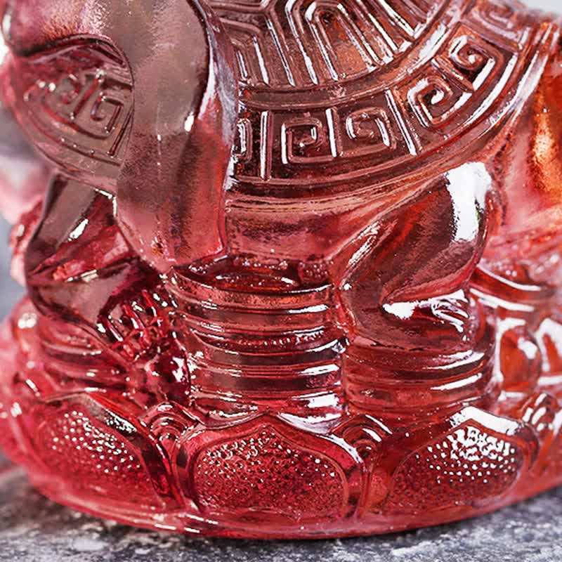 Buddha Stones Feng Shui, cuatro símbolos, dragón azul, pieza de arte de cristal Liuli hecha a mano, decoración para el hogar y la Oficina