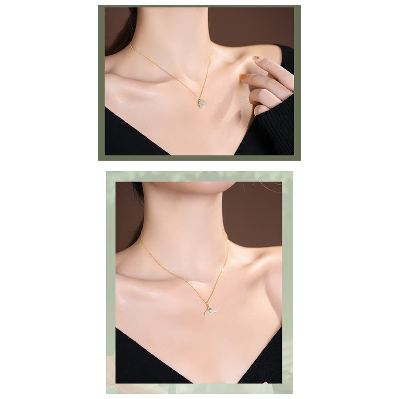 Collar con colgante de mariposa de Buda sonriente de la suerte, Jade cian Natural de Plata de Ley 925 - image 26