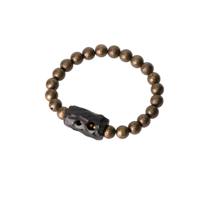 Pulsera con cuentas de equilibrio de paz, cobre, madera de ébano del Tíbet, Buddha Stones