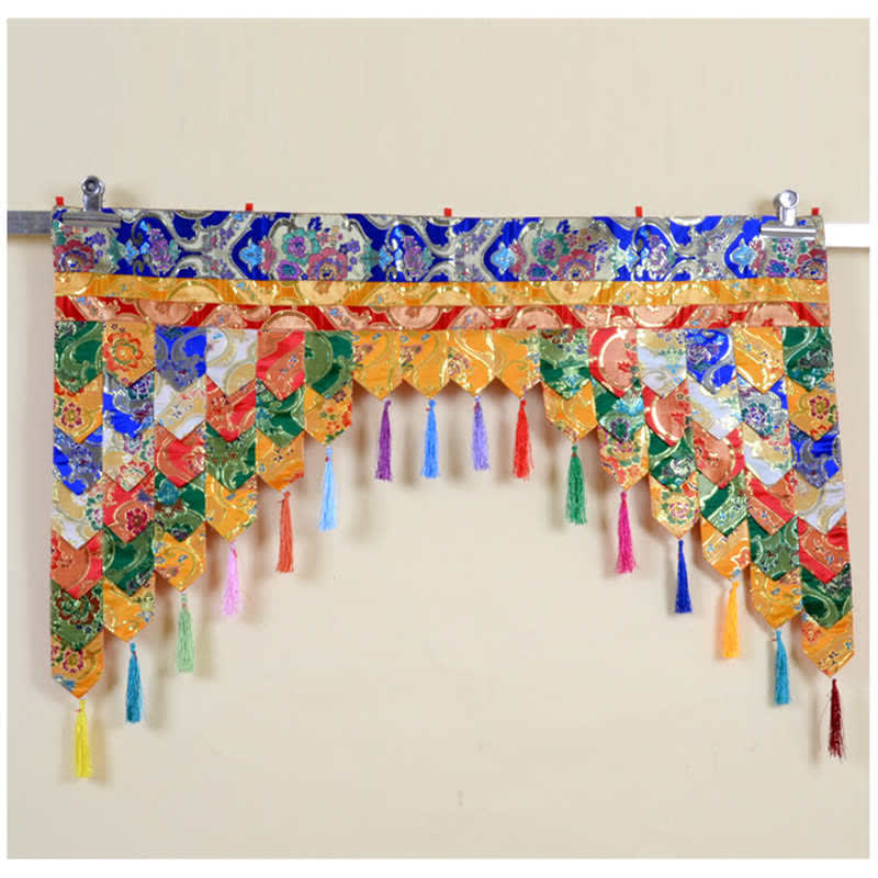 Cortina colgante tibetana de cinco colores, cortina de meditación curativa para altar de oración