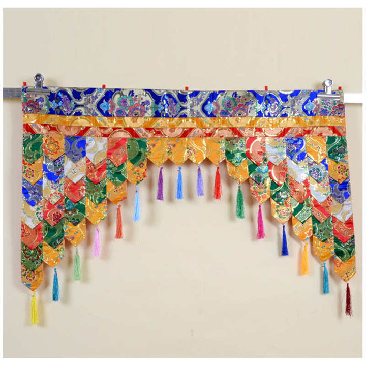 Cortina colgante tibetana de cinco colores, cortina de meditación curativa para altar de oración