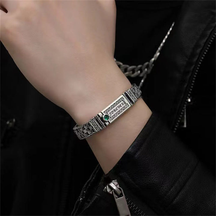 Pulsera de cadena de cobre con diseño de flores de la dinastía Tang, Om Mani Padme Hum tibetano con Buddha Stones